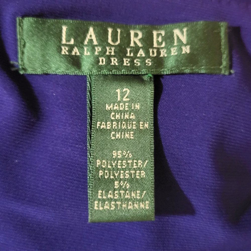 Ralph Lauren Ladies Beautiful Blue Ruched Evening Dress - Picture 7 of 8